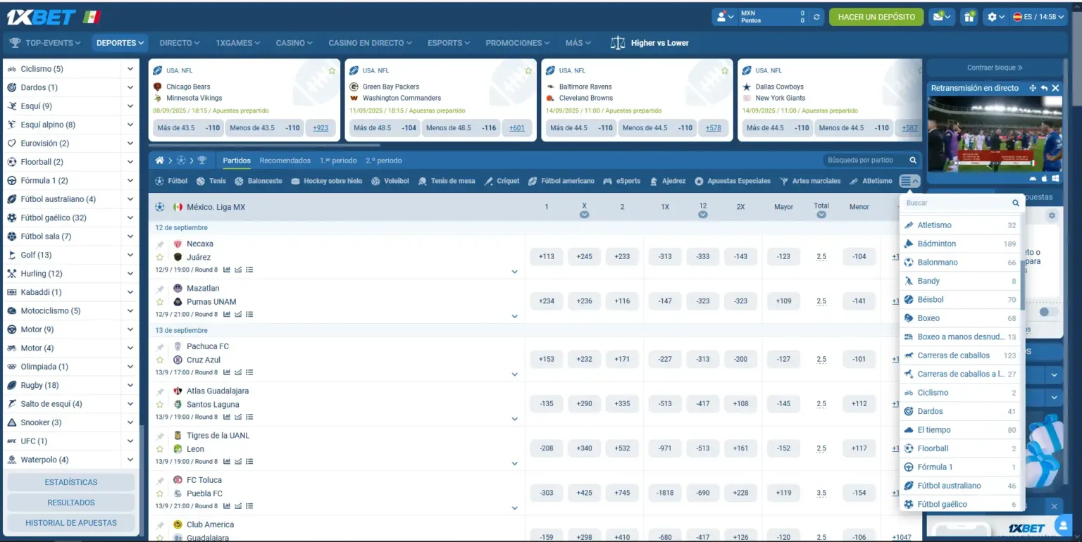 1xBet nabídka esport disciplín CS2, Dota 2 a Valorant