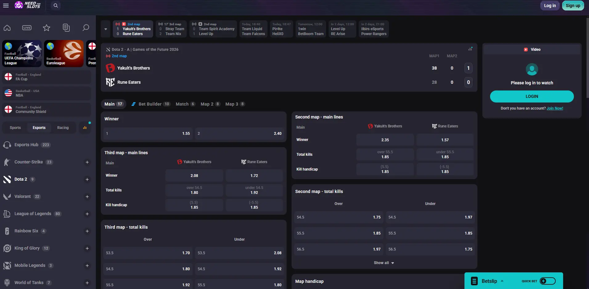 Needforslots sázkové trhy na Dota 2 pro The International